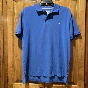 Southern Tide Men Golf Polo Shirt size Medium Blue Short Sleeve Collared Stretch